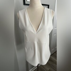 Ann Taylor Cream V-Neck Blouse